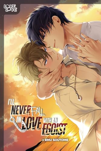 Manga cover depicting two young men in a close embrace, orange background.