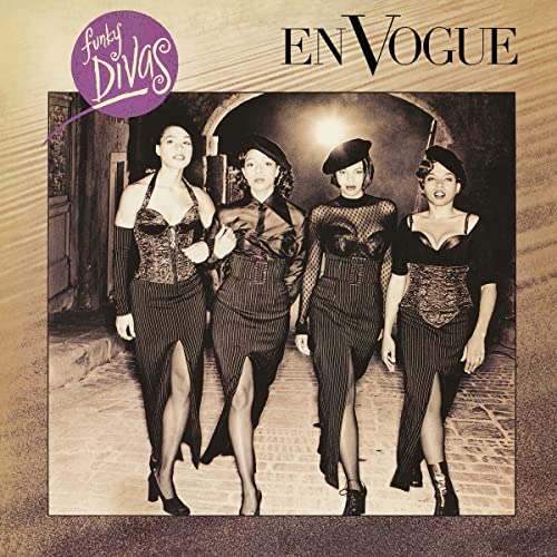 En Vogue album cover featuring four Black women in formal wear.