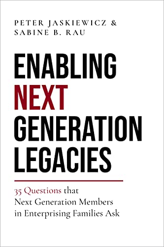 Book cover with bold white text: "Enabling Next Generation Legacies.
