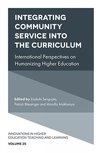 Book cover with title “Integrating Community Service into the Curriculum.”