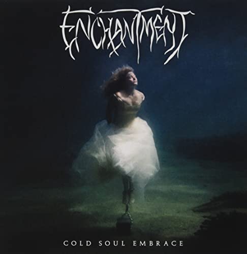 CD cover: woman in white dress, dark and moody landscape.