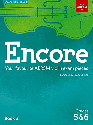 Book cover for "Encore Violin, Book 3" with a violin illustration.