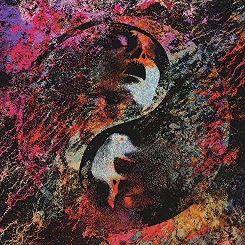 CD cover with abstract, colorful paint splatters and a shadowed face.
