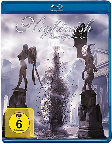 Blu-ray cover for Nightwish End of An Era featuring angel and demon statues.
