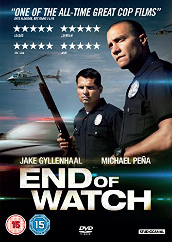 DVD cover featuring police officers Jake Gyllenhaal and Michael Peña with a helicopter background.