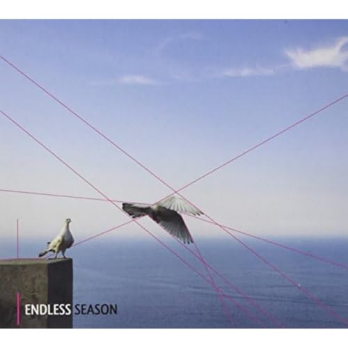 CD cover: Seagulls and red lines against a blue sky and sea.