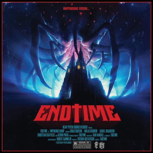 Vinyl album cover: a dark castle with a monstrous, tentacled creature.