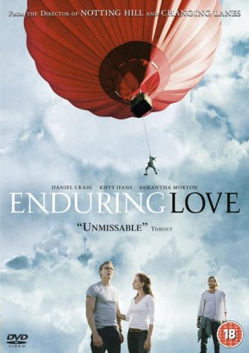 DVD cover for "Enduring Love" featuring a red hot air balloon and couples.