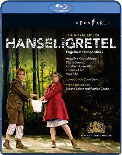 Blu-ray cover for Engelbert Humperdinck's "Hansel & Gretel" opera, featuring children in a forest.