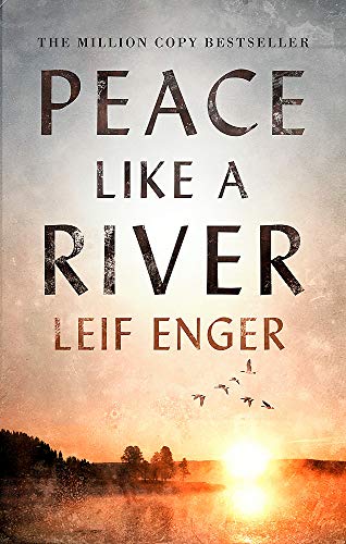 Book cover of Peace Like a River by Leif Enger featuring a sunset landscape.