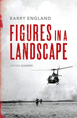 Book cover featuring a helicopter flying over two figures running across a field.