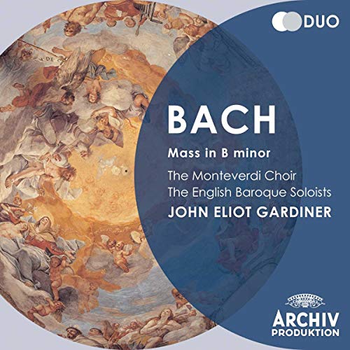 CD cover for Bach's Mass in B minor featuring a classical religious painting.
