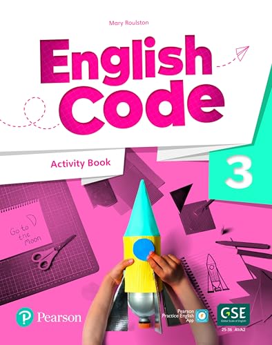 English Code British 3" activity book cover with a rocket and child’s hand.