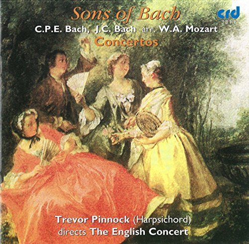 CD cover: 18th-century figures in a park, text naming Bach and Pinnock.