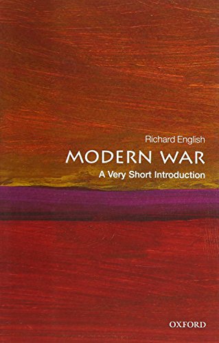 Book cover: "Modern War" by Richard English, with abstract red background.