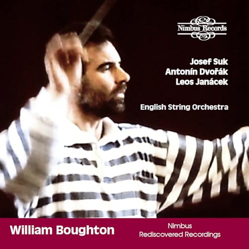 CD cover featuring a conductor in a striped shirt, composers’ names.