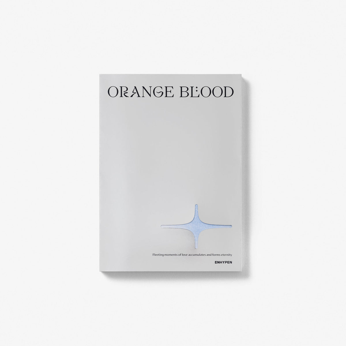 Enhypen "Orange Blood" kalpa Ver. CD packaging with light blue symbol.