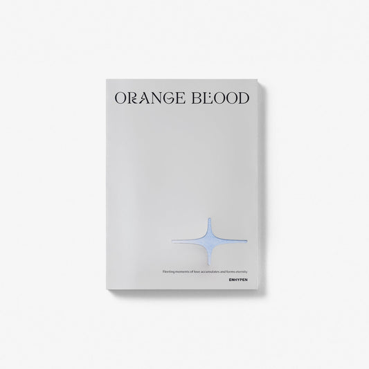 Enhypen "Orange Blood" kalpa Ver. CD packaging with light blue symbol.