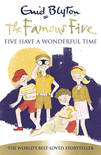 Book cover: children with dog, binoculars, castle in background.