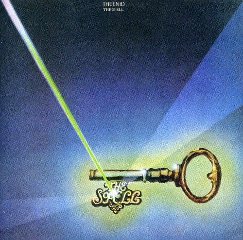 CD cover for The Enid’s “The Spell” featuring a golden key and green light.