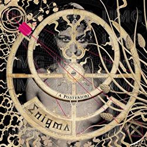 Album cover featuring a woman's face behind a golden navigational astrolabe on black background.