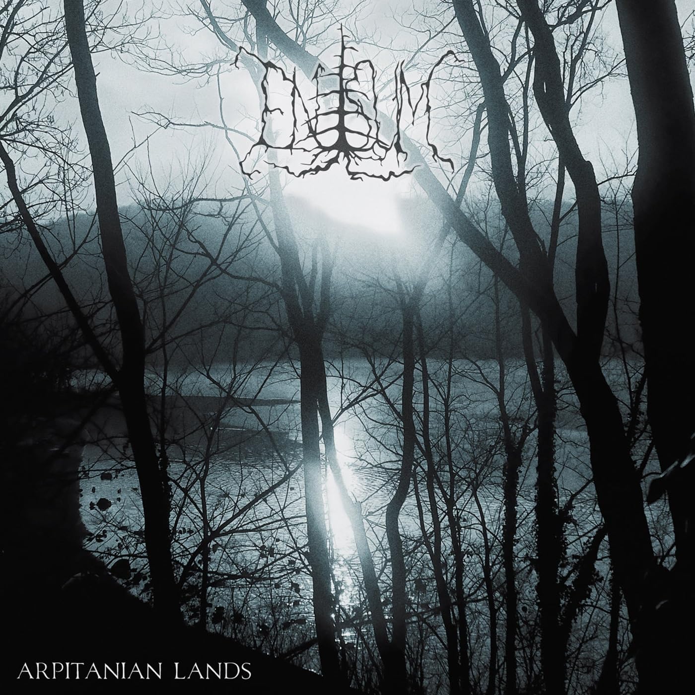 Dark forest landscape with band logo and album title overlayed.