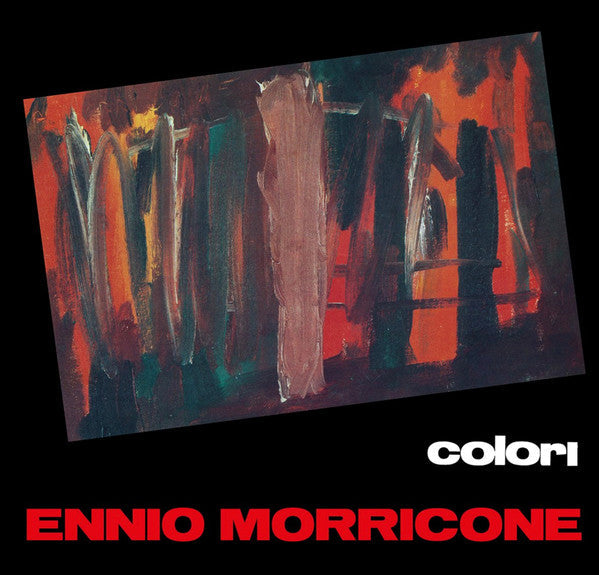 CD cover for Ennio Morricone’s “Colori” featuring abstract red and black painting.