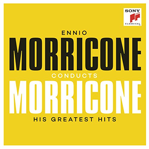 Yellow CD cover with bold black and white text: "Ennio Morricone Conducts.