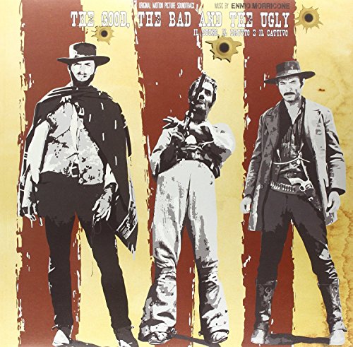 Album cover for "The Good, The Bad and The Ugly" soundtrack, three cowboys.