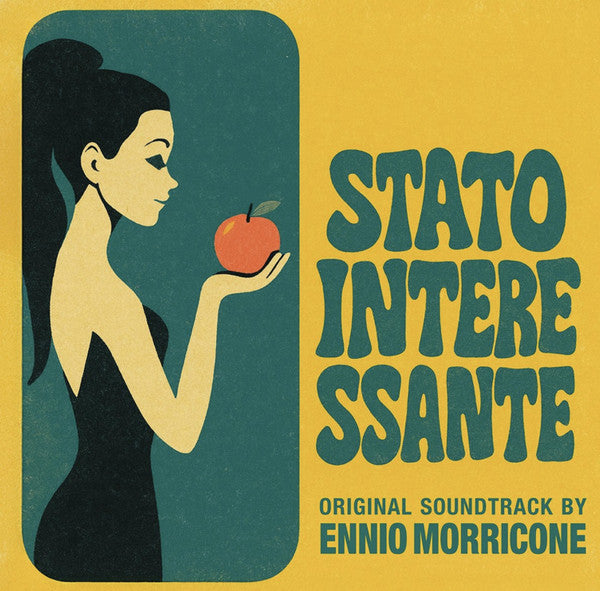 CD cover for Ennio Morricone’s “Stato Interessante” featuring a woman and apple.
