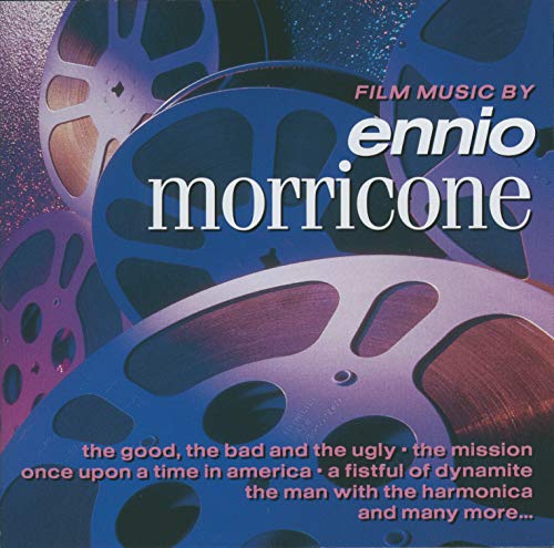 Album cover featuring film reels with text Film Music By Ennio Morricone.
