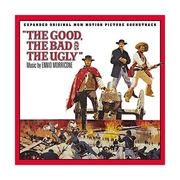 CD cover for "The Good, The Bad And The Ugly" soundtrack, with cowboys.
