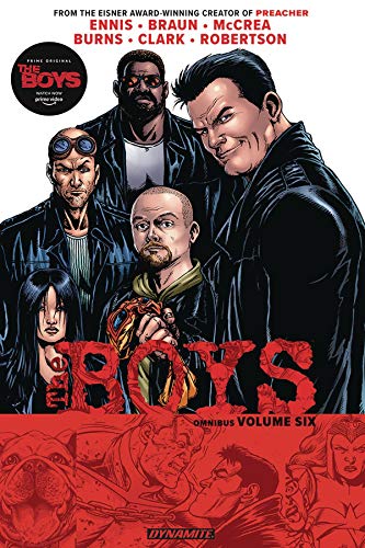 Cover of "The Boys Omnibus Vol. 6" comic, featuring a group of characters.