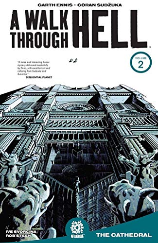 Graphic novel cover depicting a dark, imposing cathedral with gargoyles in the foreground.