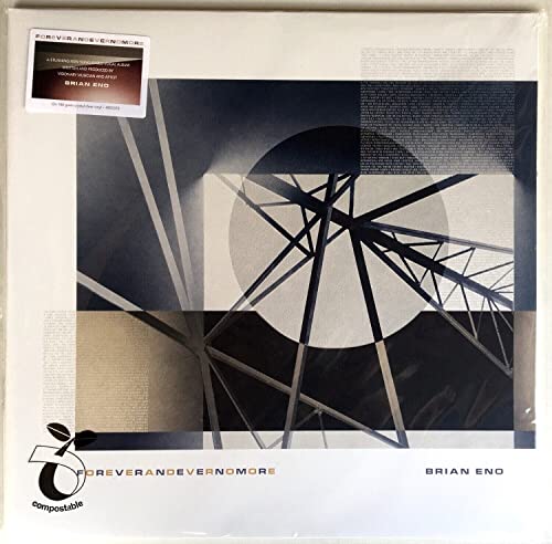 Brian Eno’s “Foreverandevernomore” vinyl record cover with abstract geometric design.