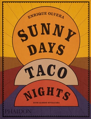Book cover with stacked sun shapes and text: "Sunny Days, Taco Nights".