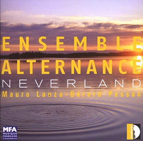 CD cover for "Ensemble Alternance - Lanza, Passon: Neverland" with a seascape.
