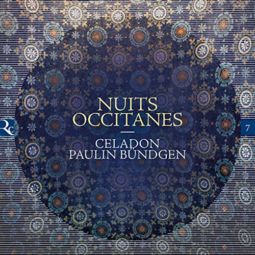 CD cover for “Nuits Occitanes” by Celadon and Paulin Bündgen, ornate design.
