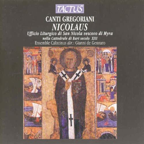 CD cover depicting a Byzantine-style icon of Saint Nicholas, religious art.