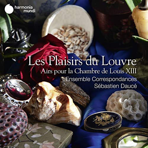 CD cover with shells, a rose, and ornate objects, titled "Les Plaisirs du Louvre.
