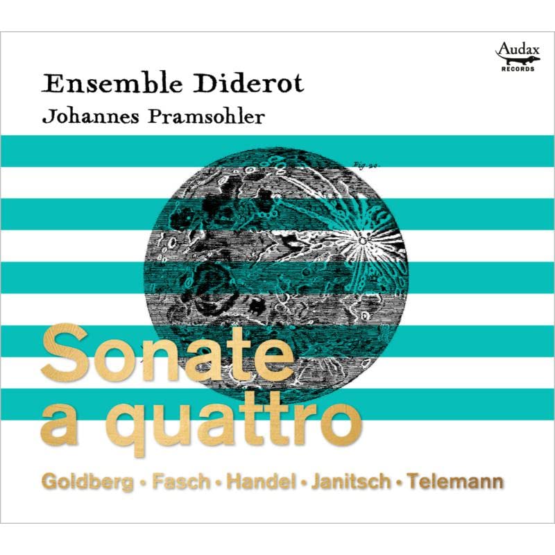 CD cover for Ensemble Diderot’s “Sonate a quattro” with abstract art.
