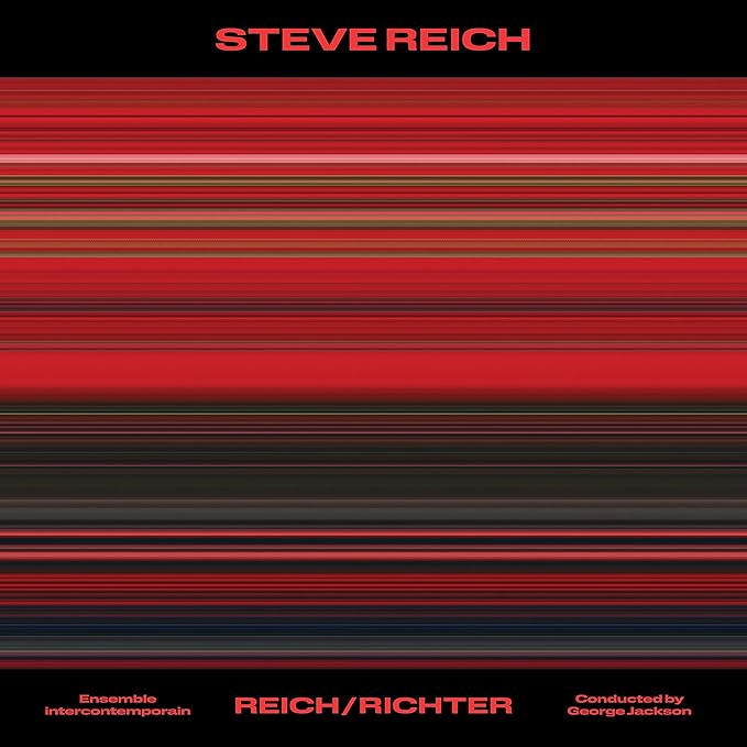 CD cover for Steve Reich and Max Richter’s “Reich/Richter” with red lines.