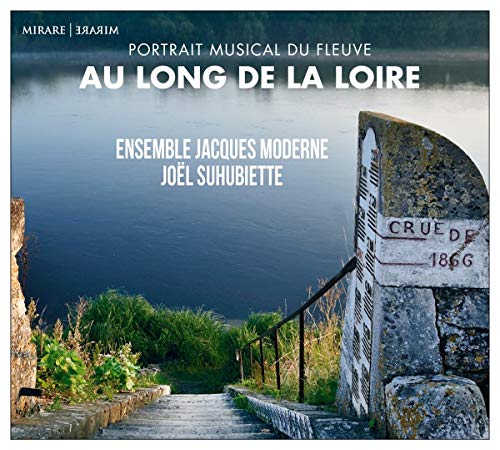 "CD cover featuring a serene river scene with stone stairs and railing."