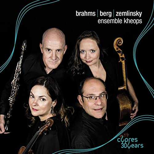 CD cover featuring four musicians with instruments, and blue abstract lines.