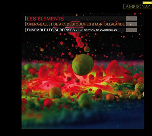 CD cover for “Ensemble Les Surprises - Les Eléments” with abstract art.