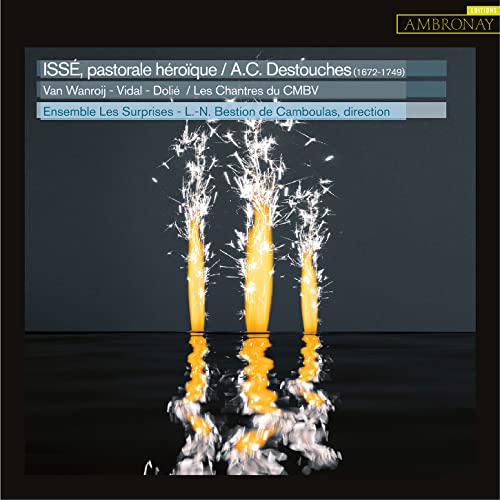 CD cover showing three bright, sparkling yellow flames reflecting on a dark, still surface.