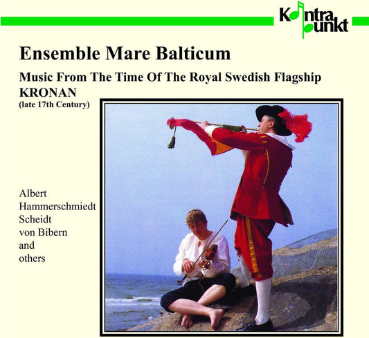 CD cover: historical painting of musicians by the sea, text details.