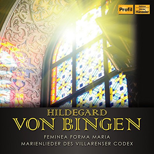 Stained glass window with ornate designs, sunlight streaming through, and text overlay.