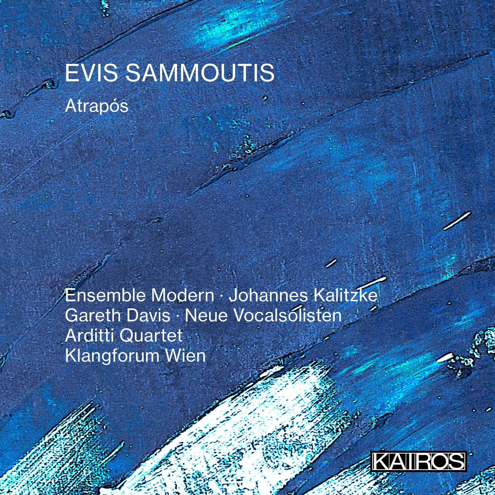 CD cover for "Atrapos" by Evis Sammoutis, blue abstract design.