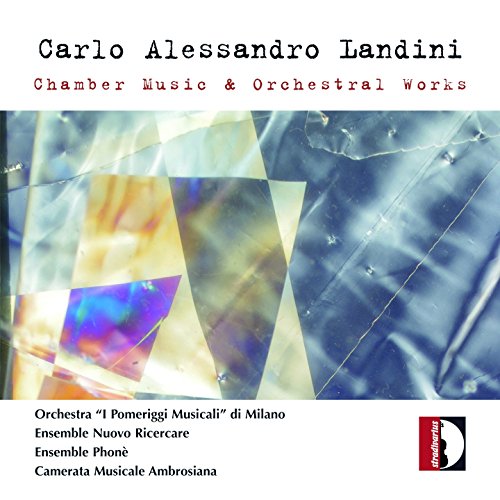 CD cover for Landini’s chamber and orchestral music, abstract design.